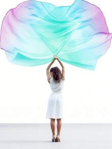 1 Pack Dance Worship Flag Praise Dance Flag With Telescopic Pole Half Circle Belly Dance Outdoor Flag