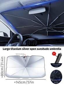 Foldable Reflective Sunshade Umbrella For Car Windshield, Queen-Size UV Protector Sun Blind Umbrella,Spring Summer Picks,Brides Maid Gifts,Room,Bedroom Decor,Beach,Travel,For Men,For Women,Vacation - Multicolor - View 15