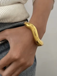 4 件/1 件复古时尚朋克风格多色几何不对称亚克力半透明棕咖啡米绿色厚树脂手镯，个性化简约优雅百搭珠宝适合女性节日派对晚宴约会礼物，图案随机