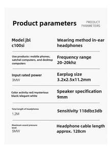 Auriculares con cable alámbricos C100SI con sintonizador calibrado, de alta calidad para karaoke con reducción de ruido, universales para teléfonos móviles y computadoras - Negro - Ver 3