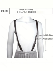 男士 PU 背心，配有可调节肩带和金属环，时尚塑身，适合所有体型，黑色 PU 恋物癖设备，打造独特风格和