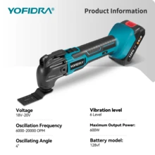 Yofidra Oscillating Multi Tool Kit,Electric Shovel Trimming Machine,Woodworking Tool,Metal Polishing,Carpet Cleaning,Multi-Purpose Tool Set - UK Plug(220-240V) - View 2