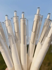 20/10/2/1支装凝胶笔，白色笔杆，可伸缩圆珠笔，0.5毫米笔尖，黑色墨水，速干，书写流畅，适用于学校、商务、文件、办公室、日记、写作、笔记，适合学生、上班族、教师、学校用品、文具、学习用品。 - 彩色 - 查看 2