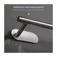 Brushed Silver Bathroom 4-Piece Accessory Kit Without Holes - 銀色 - 查看 7