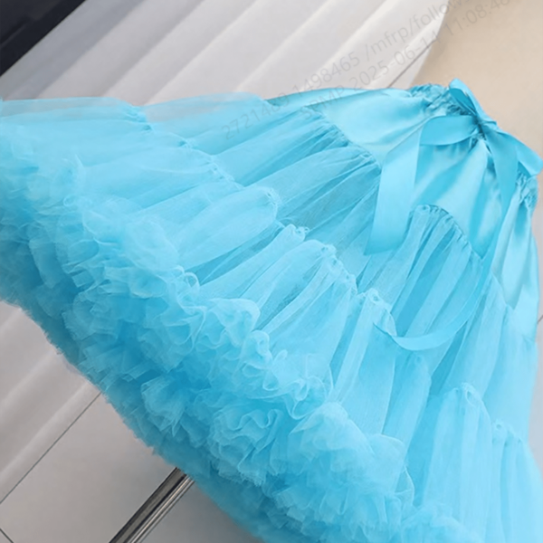 1pc Women Cloud Tulle Soft Net Puff Petticoat Skirt, Lolita Style Underskirt For Performance, Everyday Wear, Breathable Tulle Skirt, Party, Square Dance Flared Lolita Maxi Skirt Petticoat