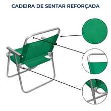 Chair Sitting Beach Chair Aluminum Reinforced Up To 150kg - 綠色 - 查看 8