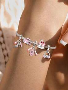 1 Stück 925 Sterling Silber Hochfersen Parfüm Pinsel Anhänger, geeignet als Weihnachtsgeschenk für Freundin/Familie, auch für Armband DIY und Damenschmuck - Silber - Übersicht 2