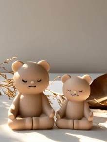 Cute Zen Sitting Bear Fragrance Candle - Smoke Free, Long-Lasting Home Fragrance Suitable For Bedroom Decoration, Perfect DIY Gift For Women, Beeswax And Soy Wax Mixture, Animal Shape, Single Core, Battery Free, Home Decoration Highlights | Playful Decoration | Natural Fragrance - Multicolor - View 4