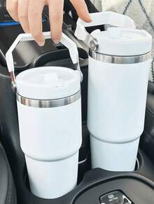 Garrafa Copo Térmico Inox 600/900ml com Tampa Vedada Gelado 5h Quente 8h Gelo 12h Parede Dupla Vácuo - Rosa chiclete - Visão 4