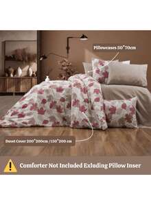 Duvet Set | Flat Sheet Included As A Gift | Single Size 150*200 Cm (1 Duvet Cover – 1 Pc + 1 Pillowcase – 1 Pc) Or Double Size 200*200 Cm (1 Duvet Cover – 1 Pc + 2 Pillowcases – 2 Pcs) | Soft & Breathable For All Seasons - Green - View 2