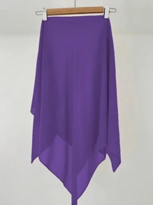 1pc Solid Color Women's Versatile Rectangular Instant Hijab Headscarf, Breathable Comfortable Lightweight High Density Chiffon Knitted Fabric, 175*70cm Chiffon Rectangular Scarf, Undershirt Headscarf, Shawl, Hijab, Suitable For Everyday Wear