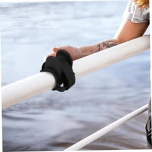 TPE U-Shape Fishing Rod Holder Bracket, Handrail Mounted Fishing Pole Stand For Bridge Railing, Boat, Shore Saltwater Fishing - Black - View 3