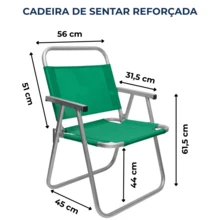 Chair Sitting Beach Chair Aluminum Reinforced Up To 150kg - 綠色 - 查看 6