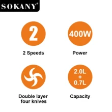 SOKANY-06028 Household Meat Grinder, Food Processor For Mixing And Chopping Vegetables