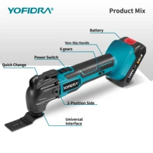 Yofidra Oscillating Multi Tool Kit,Electric Shovel Trimming Machine,Woodworking Tool,Metal Polishing,Carpet Cleaning,Multi-Purpose Tool Set - UK Plug(220-240V) - View 3