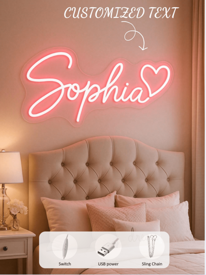 1pc Customized Personalized Dimmable Neon Sign, LED Neon Light Decoration For Christmas, Halloween, Bedroom, Party, Personalized Gifts,Kitchen Accessories, Congrats Led Sign For Class Of Graduation,Decorations Room,Backdrop Decoration, Festival Neon Sign,Home Decoration,Wedding Backdrop,Stylish,Fashion,Hipster,Casual,Minimal Chic,Personalized,Customized,Custom,Unique,Guy Costumes,Capsule Wardrobe,Men Basic/Street Style,Ideal Gifts For Him,Boyfriend,Family,Friends,For Birthdays,For Vacation/Holiday,For School/Competition,For Sports/Climbing,Customized Outdoor Lights