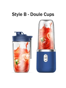 1pc USB Rechargeable Portable Juicer Blender, 400ml Wireless Mini Fruit Juicer Cup, Fast Juice Extraction & Direct Drinking, , Lightweight & Compact, 6 Blade Cutter Head, Strong Battery Life & High-Speed Blade, Multi-Function Juicer For Smoothies & Milkshakes, Ideal For Home, Travel, Sports, Outdoor Activities, Home Kitchen Appliances