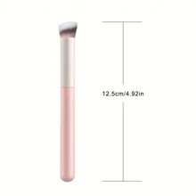 1 Professional Makeup Brush Mini Beveled Flat Top For Concealing, Blending And Setting - Perfect For Nose Contours And Under-Eye Details - Soft Synthetic Bristles, Fragrance-Free, Suitable For All Skin Types