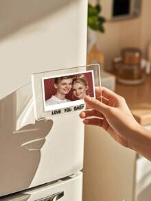 Customized Acrylic Photo Refrigerator Sticker - Customized Photo Decoration - Refrigerator Storage Cabinet, Office Home - Customized Magnetic Gift | Save Your Best Photos. Personalized Photo Decoration Customization, Anniversary Gift, Wedding Gift, Photo Gift, Gift For Her, Moving Gift, Photo Wall Gallery, Gift For Him - Transparent - View 4