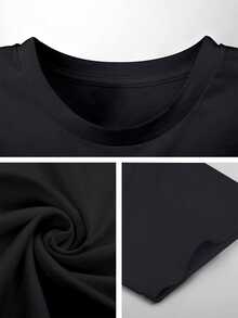 Fun Coffee Themed Graphic 1pcs Boys Cotton T Shirt, Ideal For Playful Kids' Leisure Time - 黑色 - 查看 4