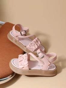 Recommended Best Seller! Girls PVC Hollow-Out Sandals, Cute Sweet Style Children Breathable Non-Slip Summer Shoes - Pink - View 3