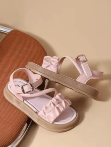 Recommended Best Seller! Girls PVC Hollow-Out Sandals, Cute Sweet Style Children Breathable Non-Slip Summer Shoes - Pink - View 1