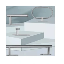 Brushed Silver Bathroom 4-Piece Accessory Kit Without Holes - 銀色 - 查看 3