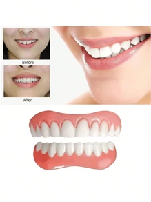 1 pieza Forro cómodo para dentaduras - Cuidado de belleza dental, protección de los dientes, recupera la confianza en tu sonrisa DIY