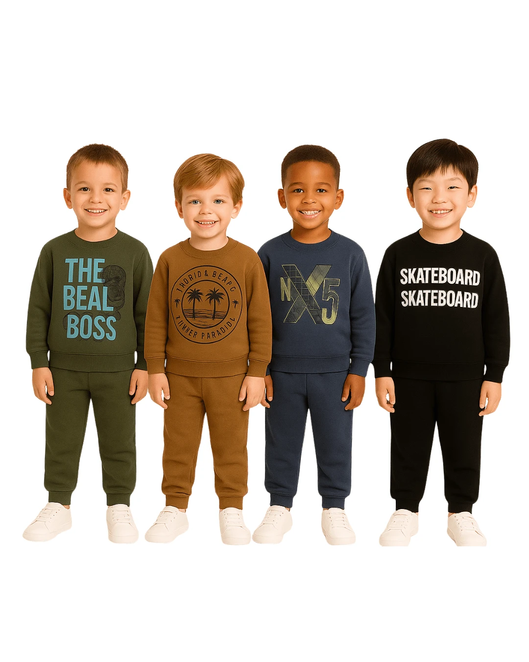 Kit 2 Peças Moletom Sortido Menino Infantil 1 Casaco 1 Calça  Inverno Casual Tamanho 1 Ao 8 Anos Manga Longa - Multicolorido - View 1