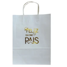 Sacola Personalizada - Dia Dos Pais - Alça Papel / Alça Cordão - 10 Und - Média