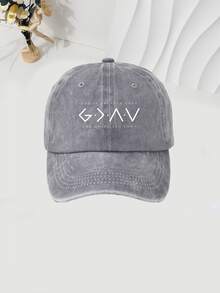 1pc English Text Printed Baseball Cap, Washable Adjustable Hat, Fashionable Breathable Versatile Outdoor Sun Visor, Great Gift For Holiday