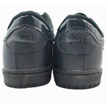 Tenis Blanco Negro Escolar Juvenil Futbol Partes de Piel, Cocido - Negro - Ver 5