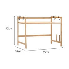 1/2-Tier Wooden Free Standing Storage Organizer, Kitchen Bakers Rack, Microwave Oven Shelf,  For Spices, Pots, And Pans