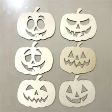 12pcs Halloween Pumpkin Face Decorations, Painted Blank Pumpkins, Pumpkin Paper Cutting Crafts With Strings, Halloween Pumpkins, Thanksgiving DIY Crafts