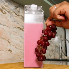Transparent Portable Milk Box Shaped Juice Water Bottle Pack Style 1000ml - Transparent YT2603 - View 5