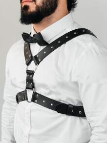 Herren Leder Brustgeschirr, Herren Geschirr Leder, Leder Hosenträger für Herren, Halloween Kostüme, Sexy und Kostümzubehör für Herren