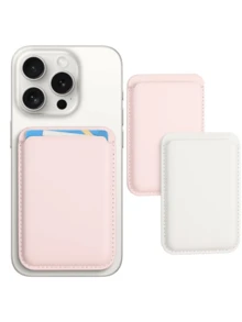 Magnetic Wallet Phone Card Holder, With MagMag Wallet Accessories, Compatible With IPhone 16/15/14/13/12 Pro/Pro Max/Plus/Mini Series Phone Cases, Women's Wallet, Mini Wallet, Handbag, MagWallet Card Holder, Magsafe Wallet - Baby Pink - View 3