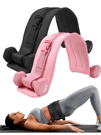 1 Pc Hip Thrust Belt For Dumbbell Booty Belt For Dumbbells Hip Non Slip Belt Buckle Easy To Workouts - Enhance Strength Training, Body Exercise, And Pilates With Dumbbells And Kettlebells