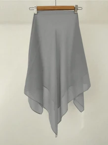 1pc Solid Color Women's Versatile Rectangular Instant Hijab Headscarf, Breathable Comfortable Lightweight High Density Chiffon Knitted Fabric, 175*70cm Chiffon Rectangular Scarf, Undershirt Headscarf, Shawl, Hijab, Suitable For Everyday Wear