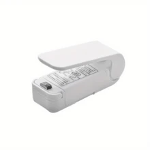 1pc Mini Handheld Food Sealer - Compact ABS Plastic Bag Sealer, Keeps Food Fresh, Easy-To-Use Kitchen Tool, White/Pink, Battery Powered (AA Batteries Not Included), Mini Sealer - Multicolor - View 8