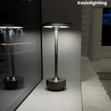 Kexinlighting 1 pieza Lámpara de escritorio inalámbrica y táctil minimalista moderna, lámpara de diseño decorativo, lámpara de regulación infinita, lámpara de protección ocular LED, lámpara de carga USB con batería de gran capacidad, lámpara para sala de lectura/dormitorio/sala de estar/comedor, lámpara de escritorio para hotel y bar, lámpara para camping al aire libre, regalo de cumpleaños y festivo, decoración de iluminación ambiental - Tres colores de luz - Ver 10