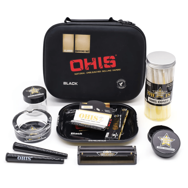 OHIS 10-Piece Ultimate Smoking Accessory Premium Gift Set, Includes 60mm Grinder, Rolling Machine, EVA Storage Box, Storage Tubes, Cigarette Rolling Kit, Grinder Set, Rolling Tube, Rolling Paper, Portable Handle Design, Smoking Tools Accessories And Gifts