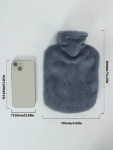 1个粉色/灰色毛绒热水袋，PVC内衬材质，大容量，注水式女士大号热敷暖腹热水袋，小号便携注水暖手袋，冲水暖手袋（由于批次不同，线条和颜色可能略有差异，由此造成的不便敬请谅解）。圣诞节好礼。 - 彩色 - 查看 9