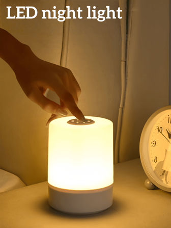 Touch Bedside Lamp, Dimmable Table Lamp With 3-Color Warm White LED, USB Charging, Portable Touch Night Light, Mini Lamp, Suitable As Valentine's Day Gift, Decor For Bedroom, Living Room And Desk