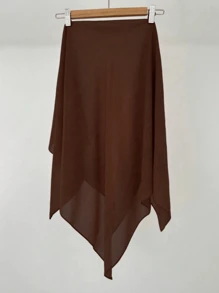 1pc Solid Color Women's Versatile Rectangular Instant Hijab Headscarf, Breathable Comfortable Lightweight High Density Chiffon Knitted Fabric, 175*70cm Chiffon Rectangular Scarf, Undershirt Headscarf, Shawl, Hijab, Suitable For Everyday Wear