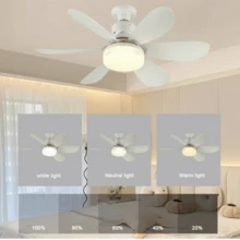 Modern And Silent Ceiling Fan With Light, E27 Base And Remote Controls, Ideal For Bedroom, Kitchen, Living Room.