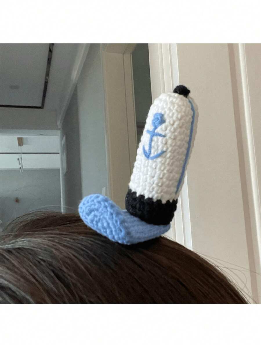 1pc Sponges Hair Clips Accessories Anime Krusty Krab Staff Hat Knitted Hairs Cosplay Cartoon Headdress Headwear Jewelry Gifts,Halloween - Multicolor - View 1