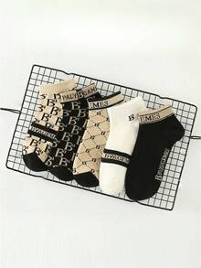 10 pares de calcetines cortos para hombre, de estilo elegante y casual, transpirables, delgados, de corte bajo para primavera/verano - Multicolor - Ver 4