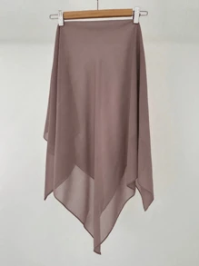 1pc Solid Color Women's Versatile Rectangular Instant Hijab Headscarf, Breathable Comfortable Lightweight High Density Chiffon Knitted Fabric, 175*70cm Chiffon Rectangular Scarf, Undershirt Headscarf, Shawl, Hijab, Suitable For Everyday Wear