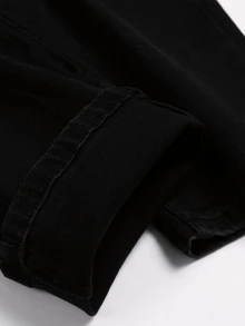 Men's Ripped Tight Jeans - màu đen - Xem 4
